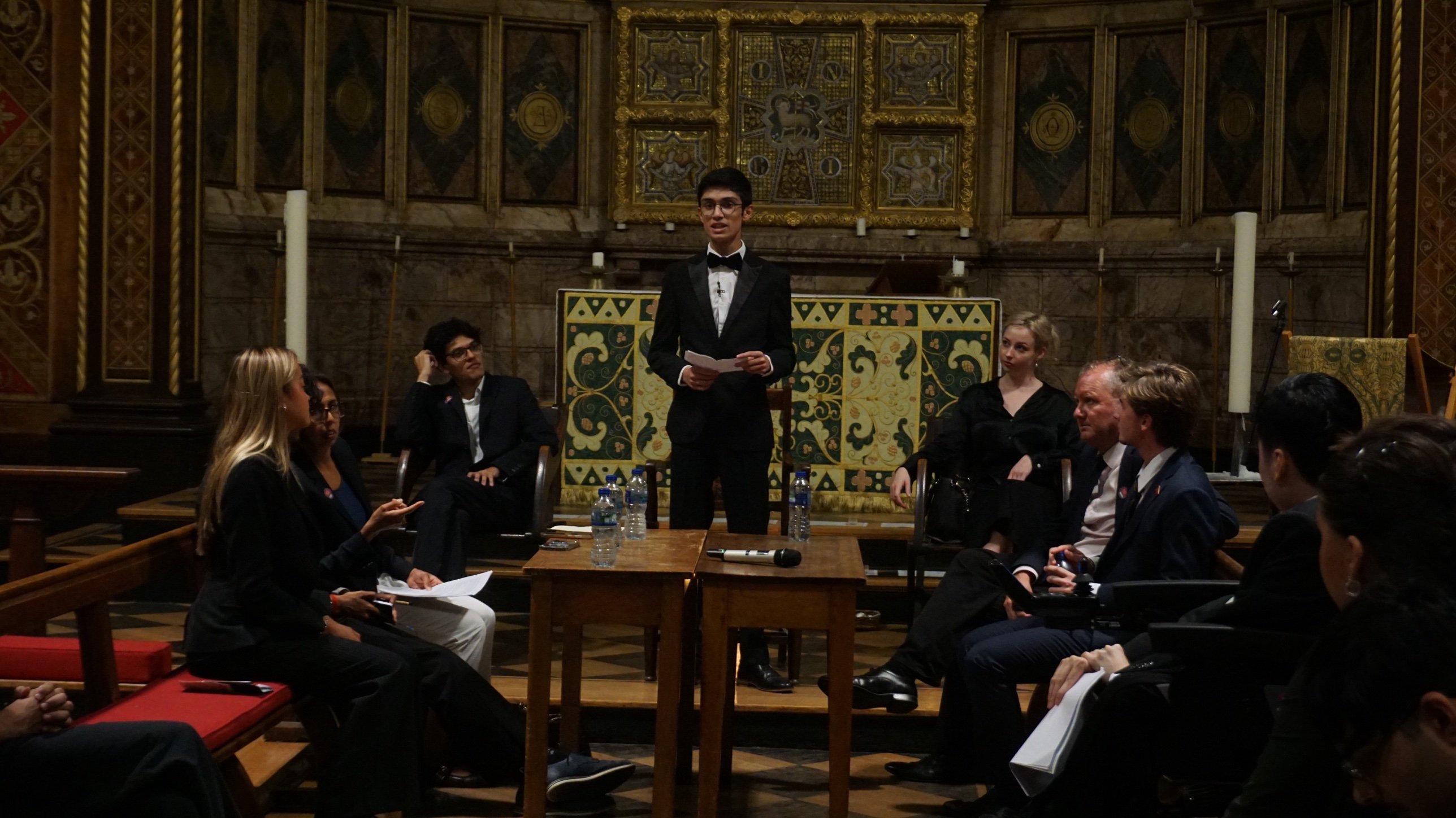 A King's Union debate in the College Chapel